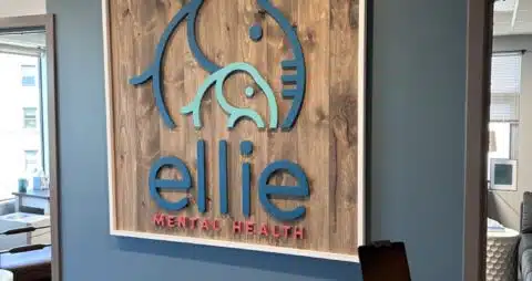 Ellie Mental Health Cambridge, MA Clinic Lobby Sign
