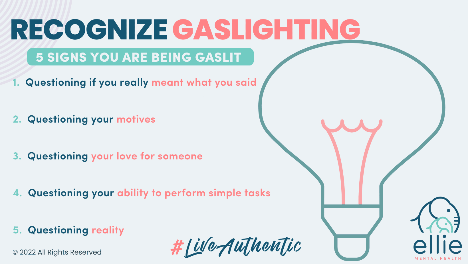 Recognize Gaslighting: 5 Signs You are Being Gaslit Infographic
