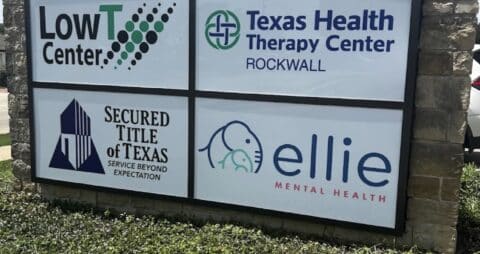 Ellie Mental Health Rockwall, TX Building Sign