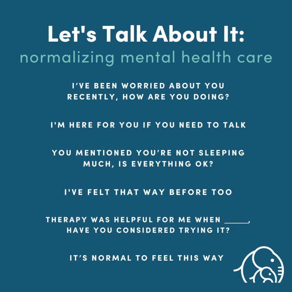 Graphic explaining how to start a conversation about your mental health