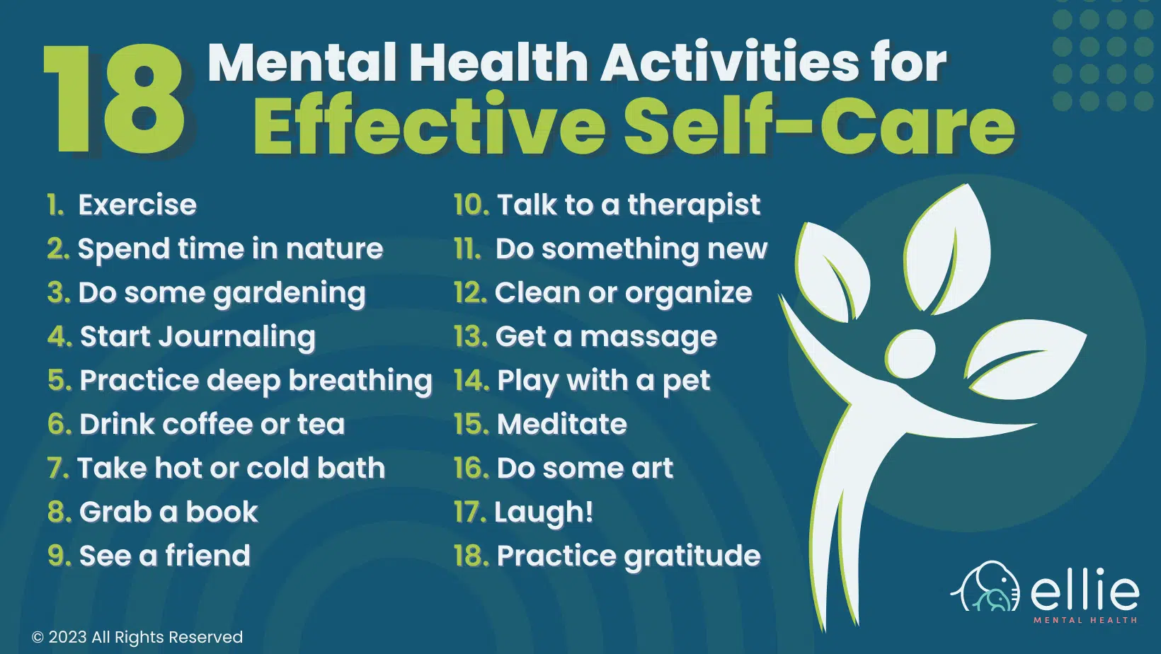 18 Mental Health Activities For Self Care Ellie