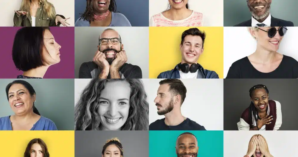 diverse people smiling