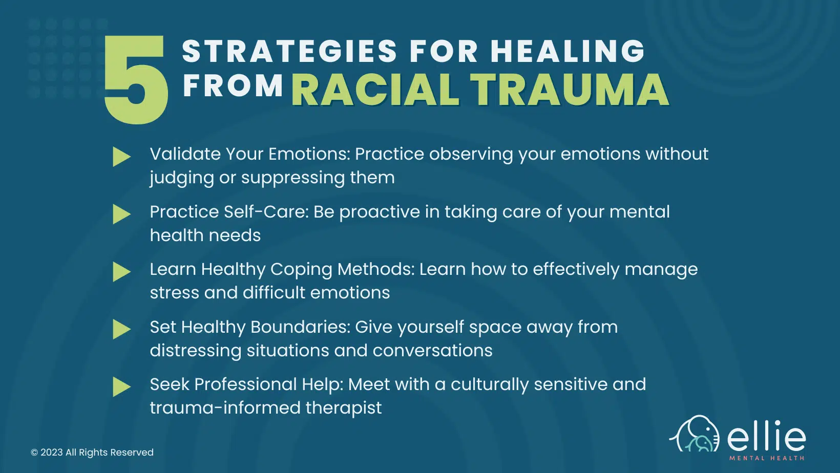 5 strategies for healing from racial trauma infographic