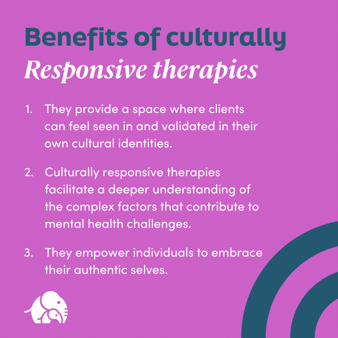 Benefits of culturally responsive therapies infographic