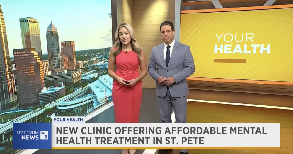 Two news anchors highlighting our ST. Petersburg, FL Clinic owners Allen and Christine Whisler