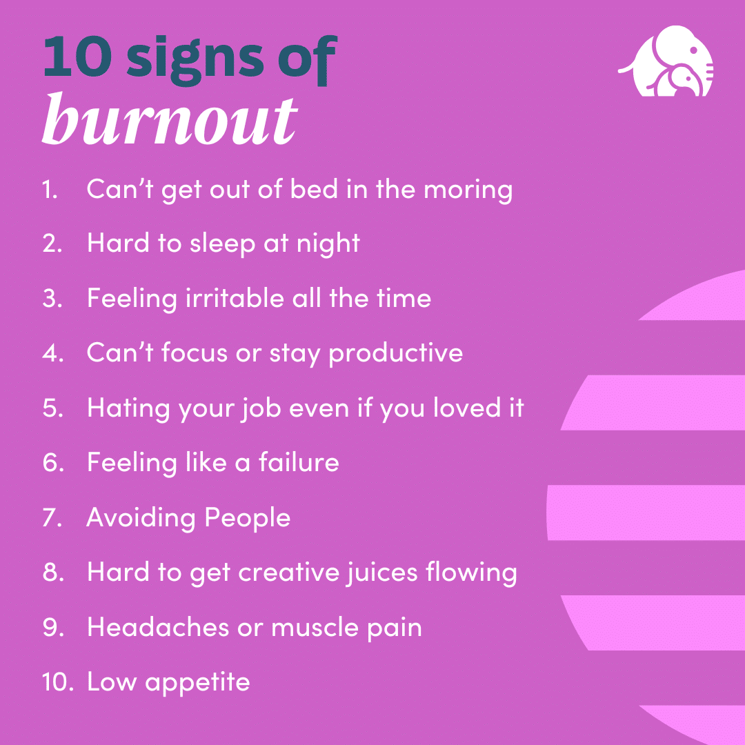 10 Signs of Burnout infographic