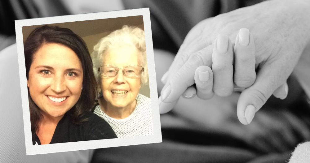 Caregiver family photo holding hands