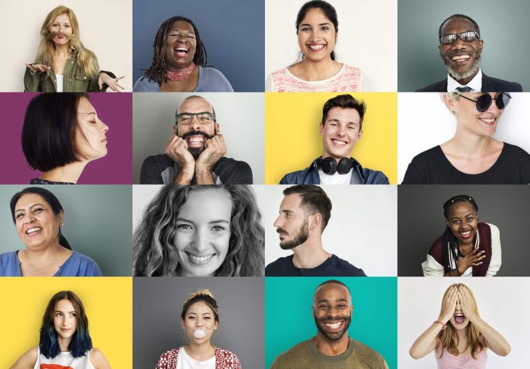 diverse people smiling