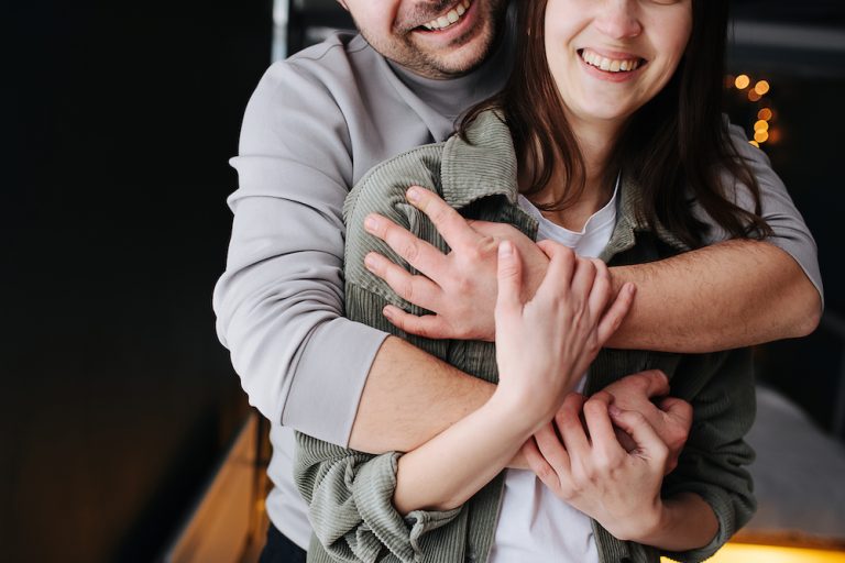 Cropped image of a happy loving couple.