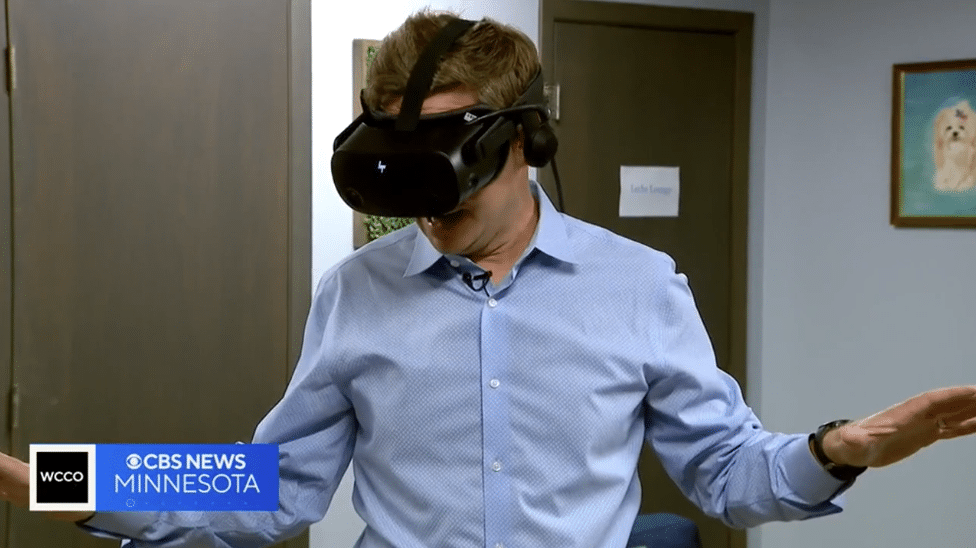 Man using VR headset in Therapy