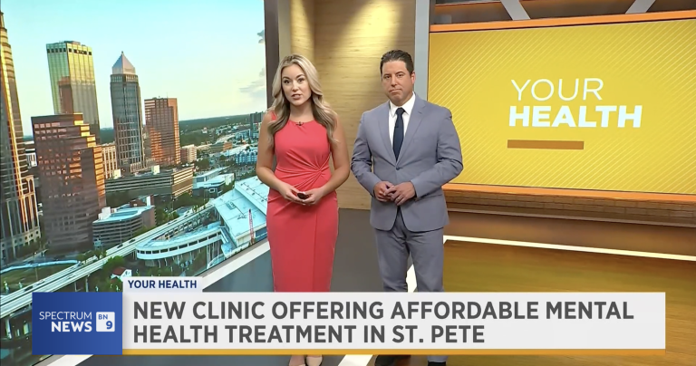Two news anchors highlighting our ST. Petersburg, FL Clinic owners Allen and Christine Whisler