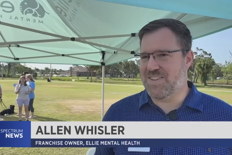 Allen Whisler, Owner of Ellie Mental Health St. Petersburg being interviewed by the local news.