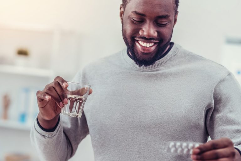Man taking depression medication