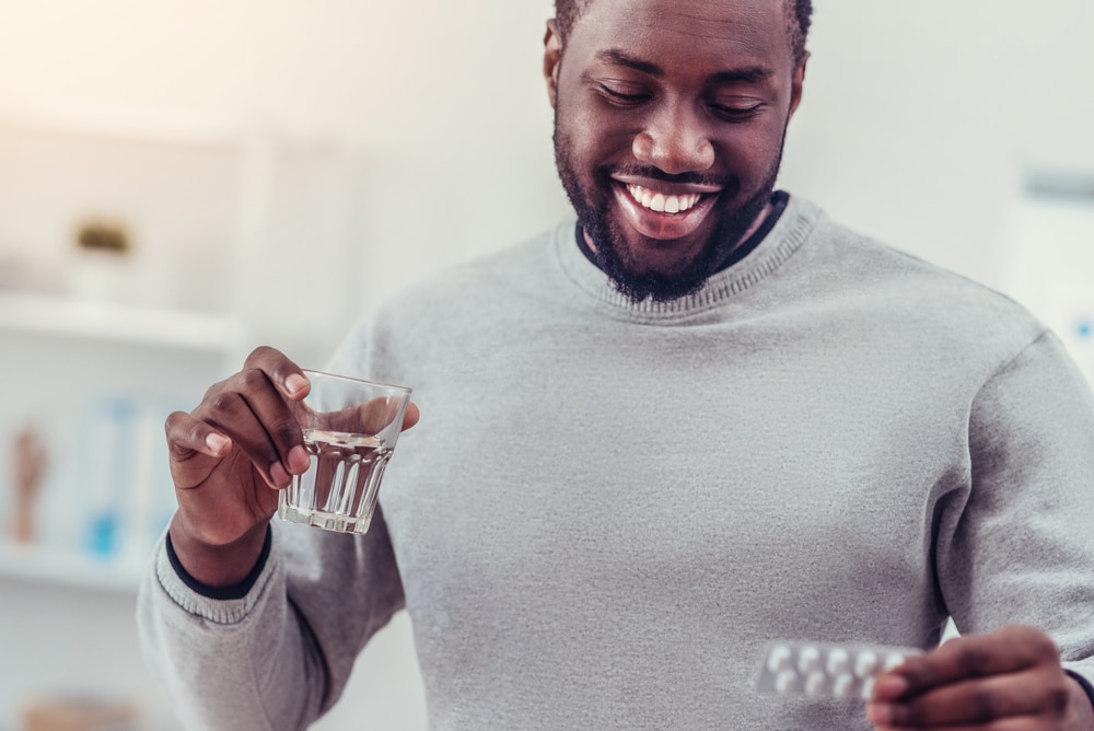 Man taking depression medication